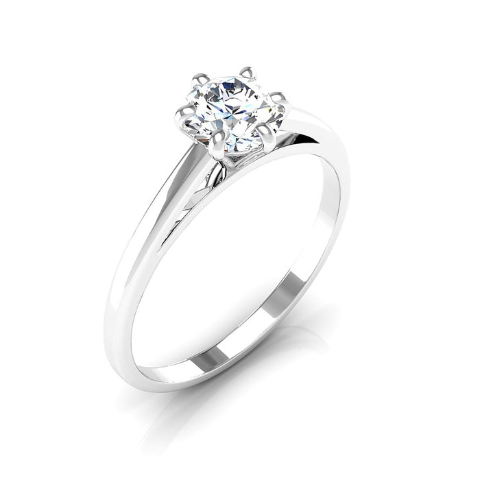 solitaire diamond ring 6 claws