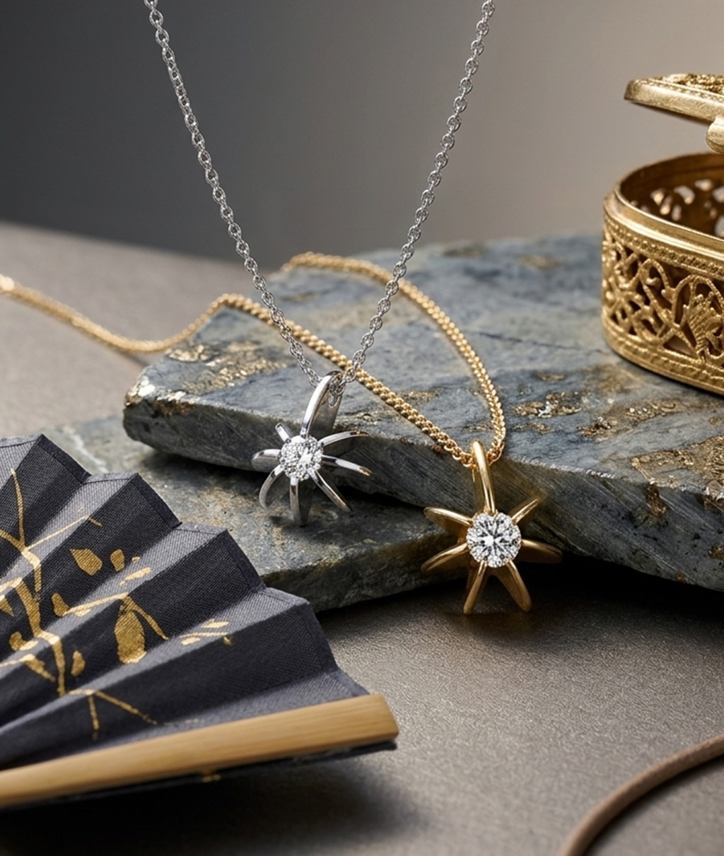 pendentif or blanc or jaune or rose